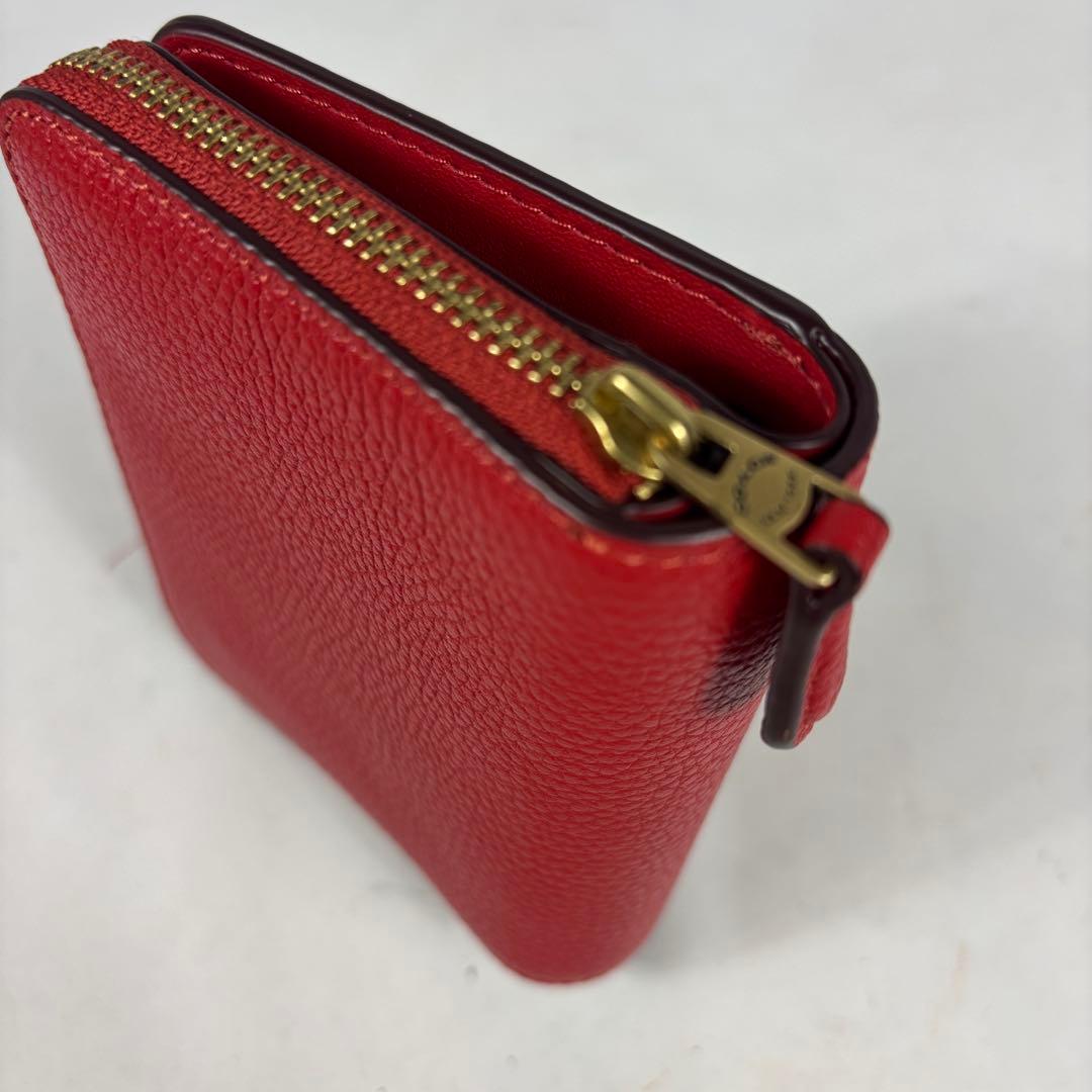 コーチ　ビルフォールド ウォレット ペブル レザー　 ラウンドファスナー