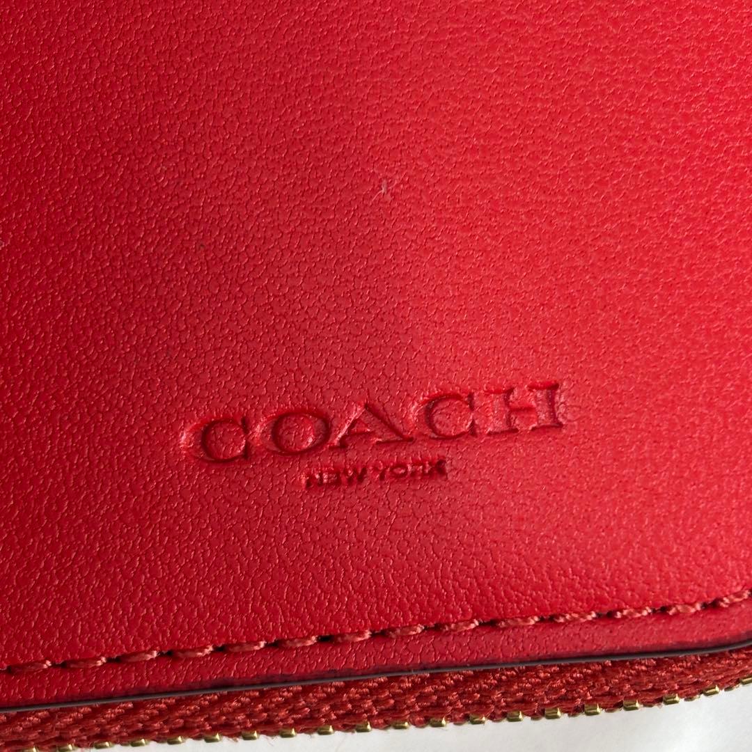 コーチ　ビルフォールド ウォレット ペブル レザー　 ラウンドファスナー