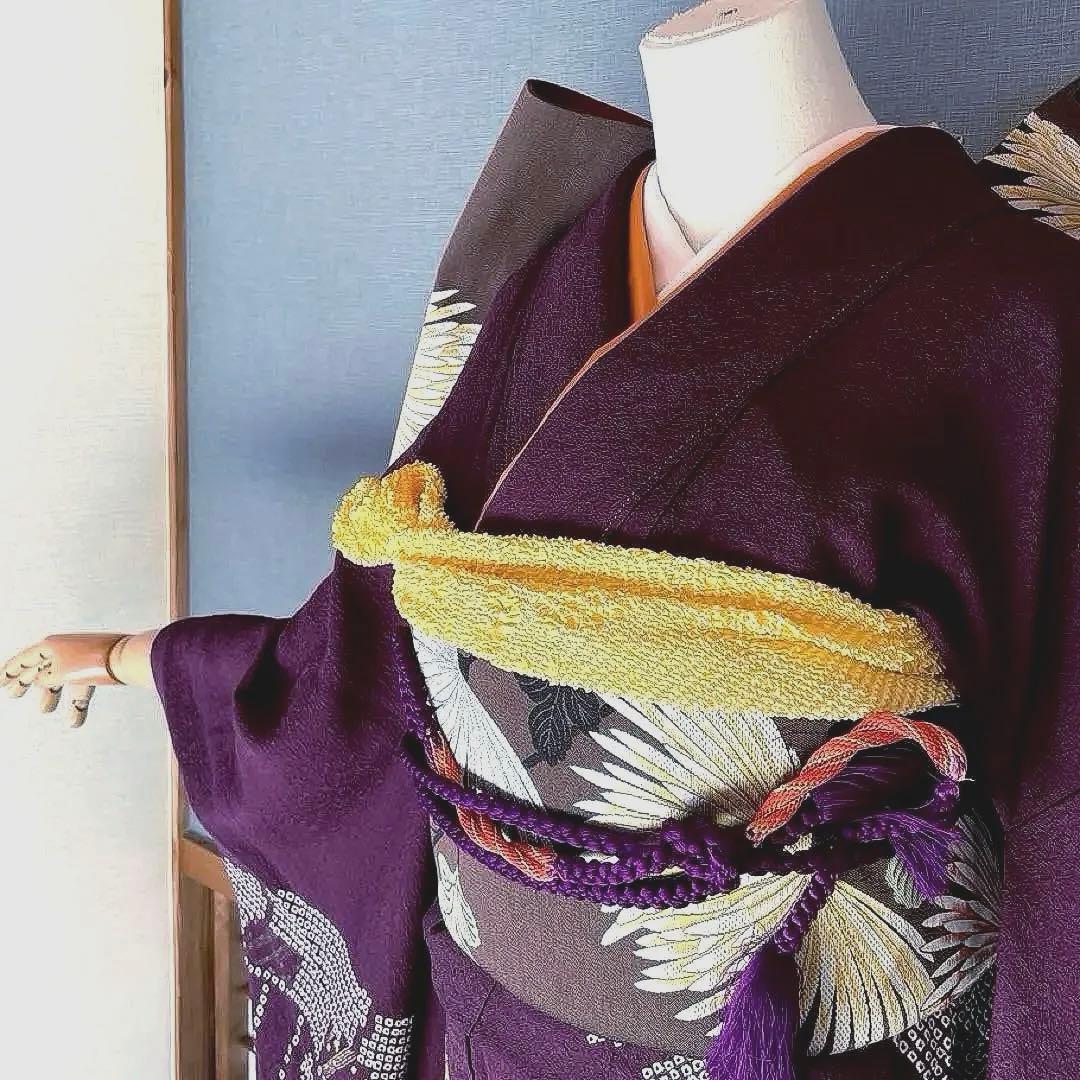 まーページ　プラスサイズ　高身長　絞り　手刺繍　成人式振袖　振袖　裄丈69