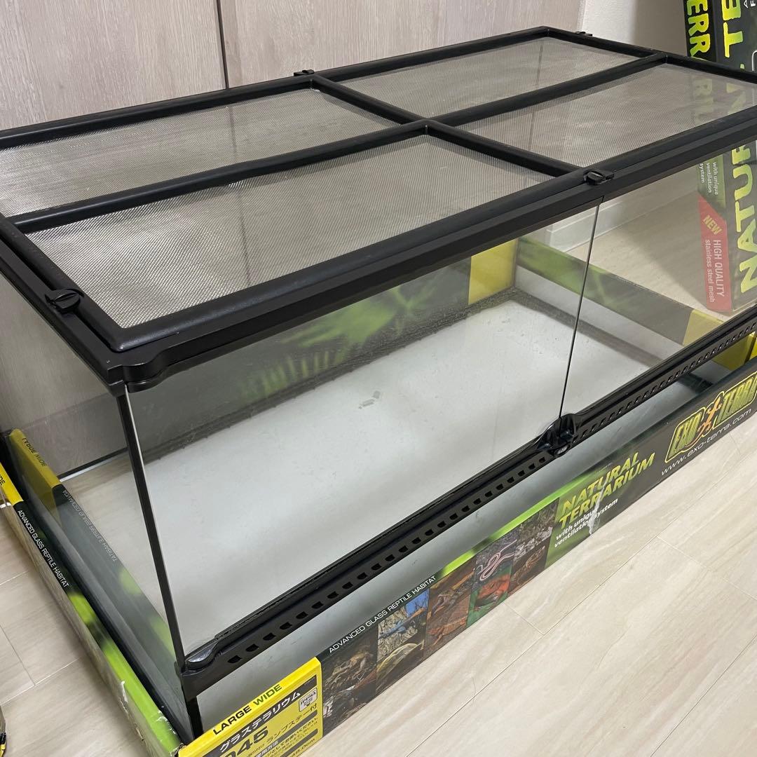 爬虫類飼育セット　グラステラリウム9045・コンパクトトップ・サーモスタットなど