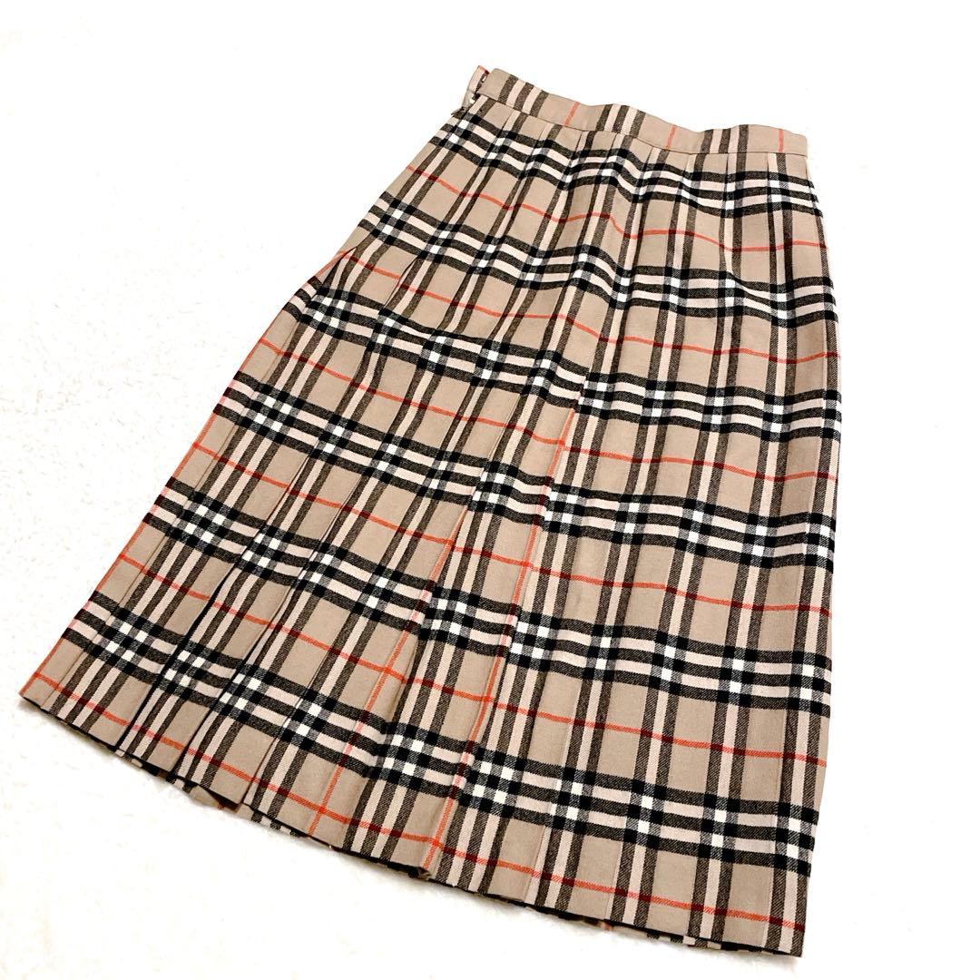 【美品】BURBERRYS プリーツスカート　ノバチェック　90s