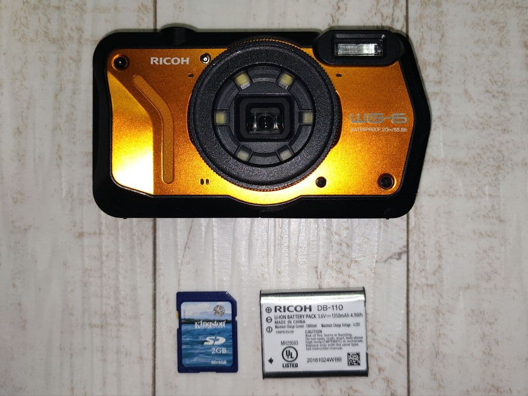 RICOH WG-6 オレンジ 防水デジカメ R02050 ★付属品 ＆ 箱付★