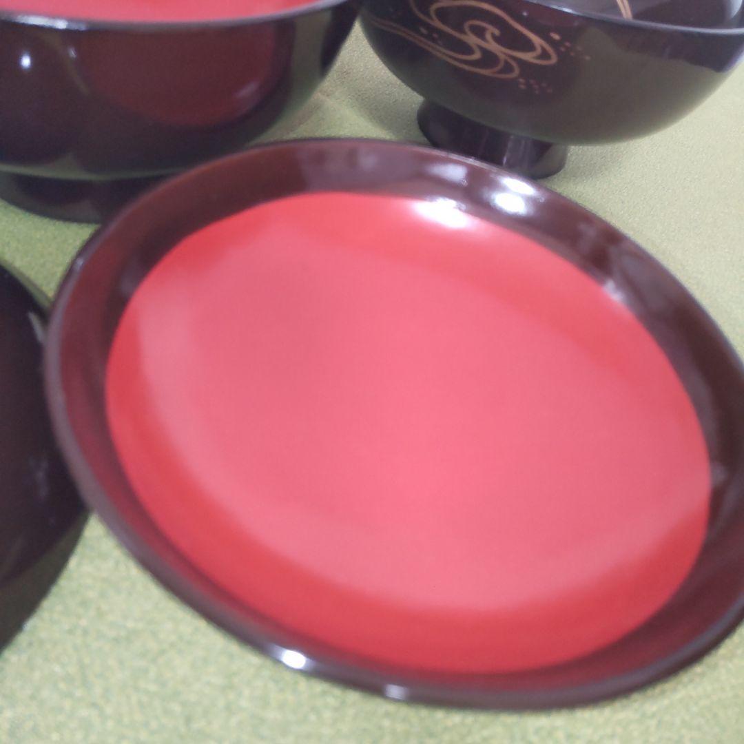 輪島塗 骨董 明治 漆器 椀 6客 金彩 花 牡丹 菊 沈金 木製 蓋付 天然木