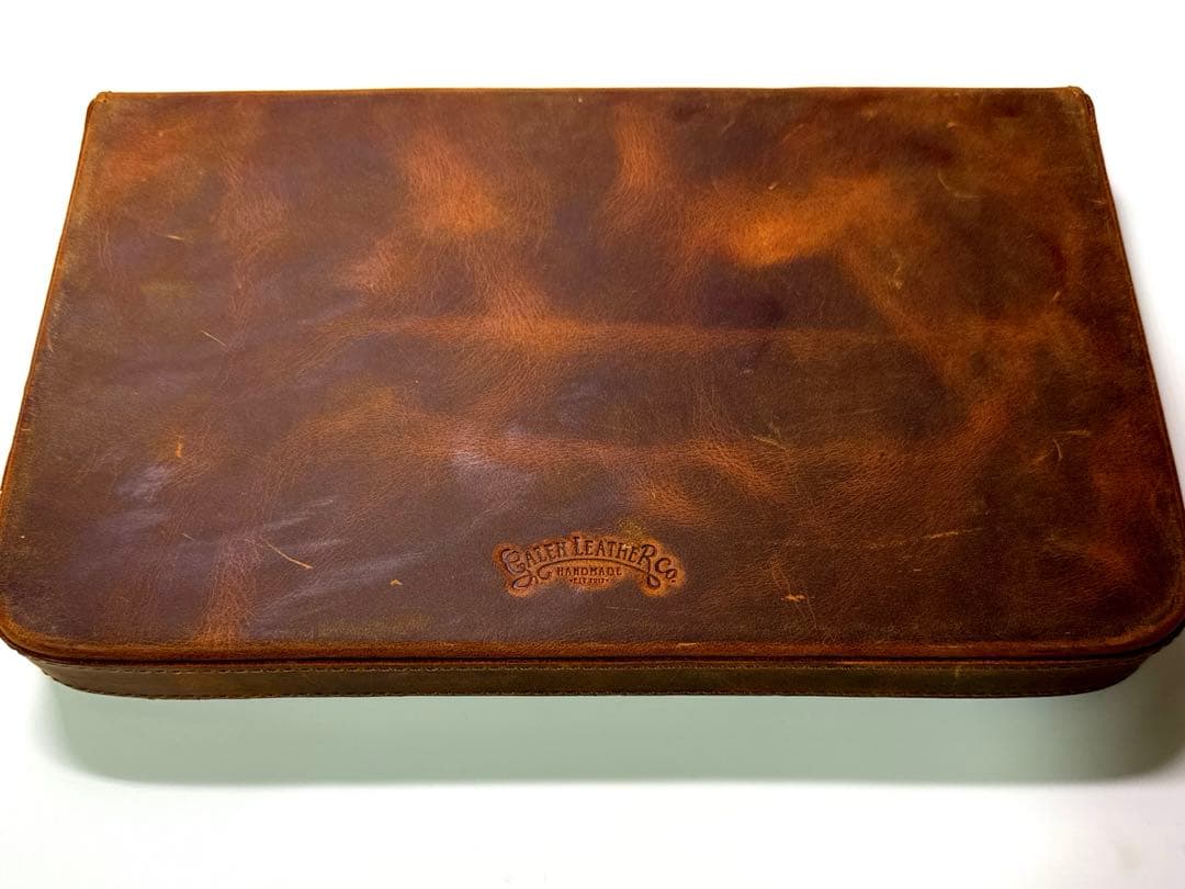 ガレンレザー 12本差しハードペンケース　クレイジーホース ブラウン