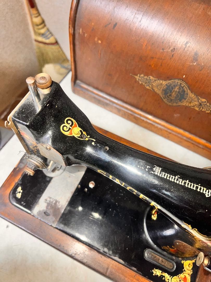 166 USAアンティーク 1916年　SINGERシンガーミシン　手回しミシン