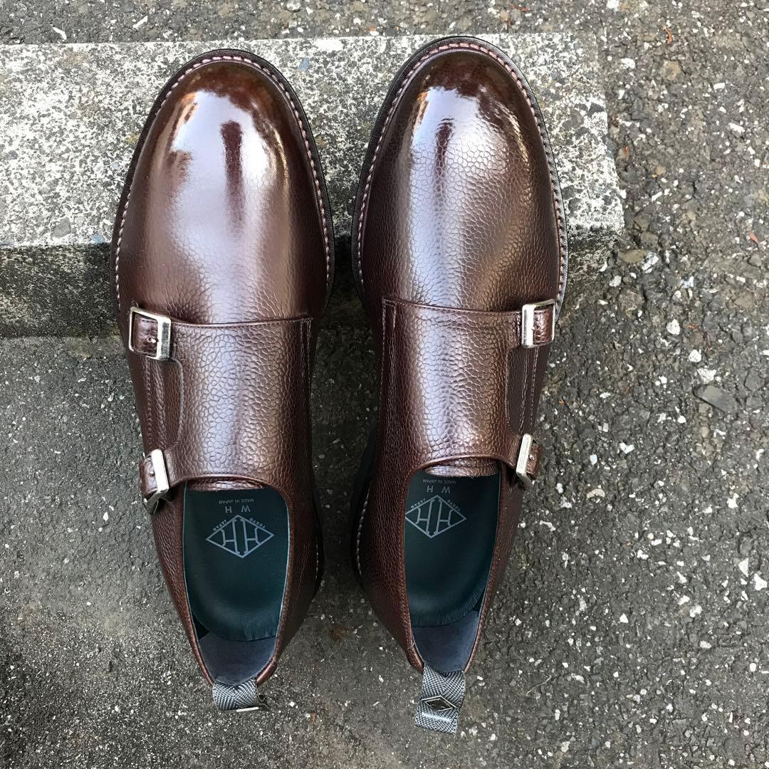 【新品未使用】WH(ダブルエイチ) ダブルモンク プレーントゥ 定価約6万