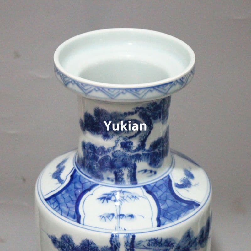 将棋図瓶 書道具 文房具 陶磁器 現代工芸品 美術品 装飾品 置物