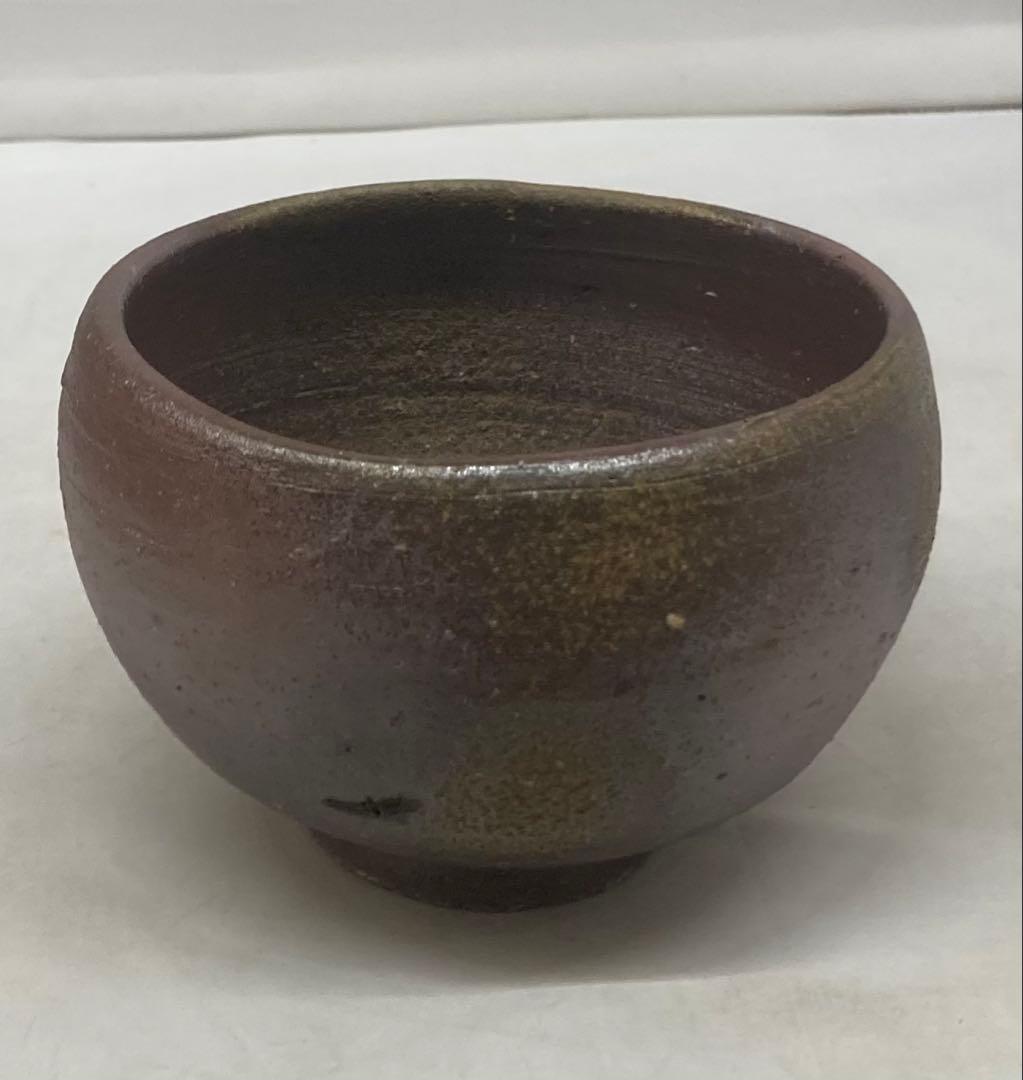 B484b「備前 茶盌」伊勢崎淳作　共箱　人間国宝　備前焼　茶道具