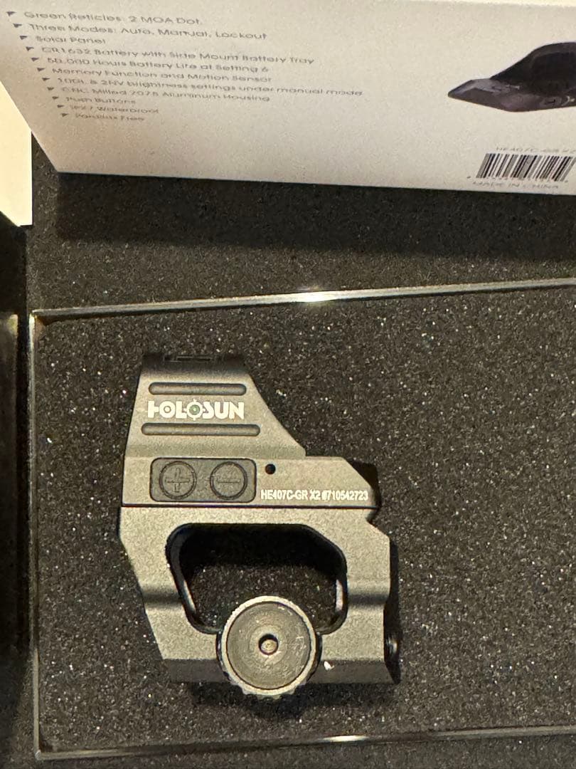 HOLOSUN 407C ドットサイト 実物　ホロサン　グリーン　mws GHK