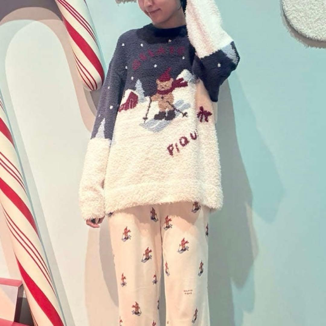 新品HOLIDAYスキーベアジャガードプルオーバー　パンツ　上下　ジェラートピケ