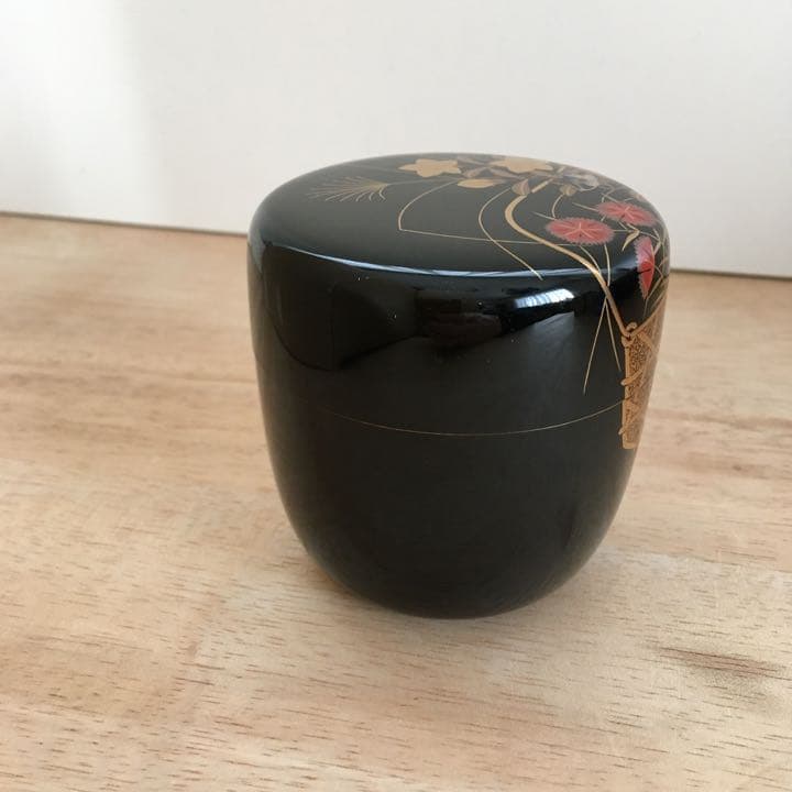 茶道具　蛇篭蒔絵　利休棗　隆佳作