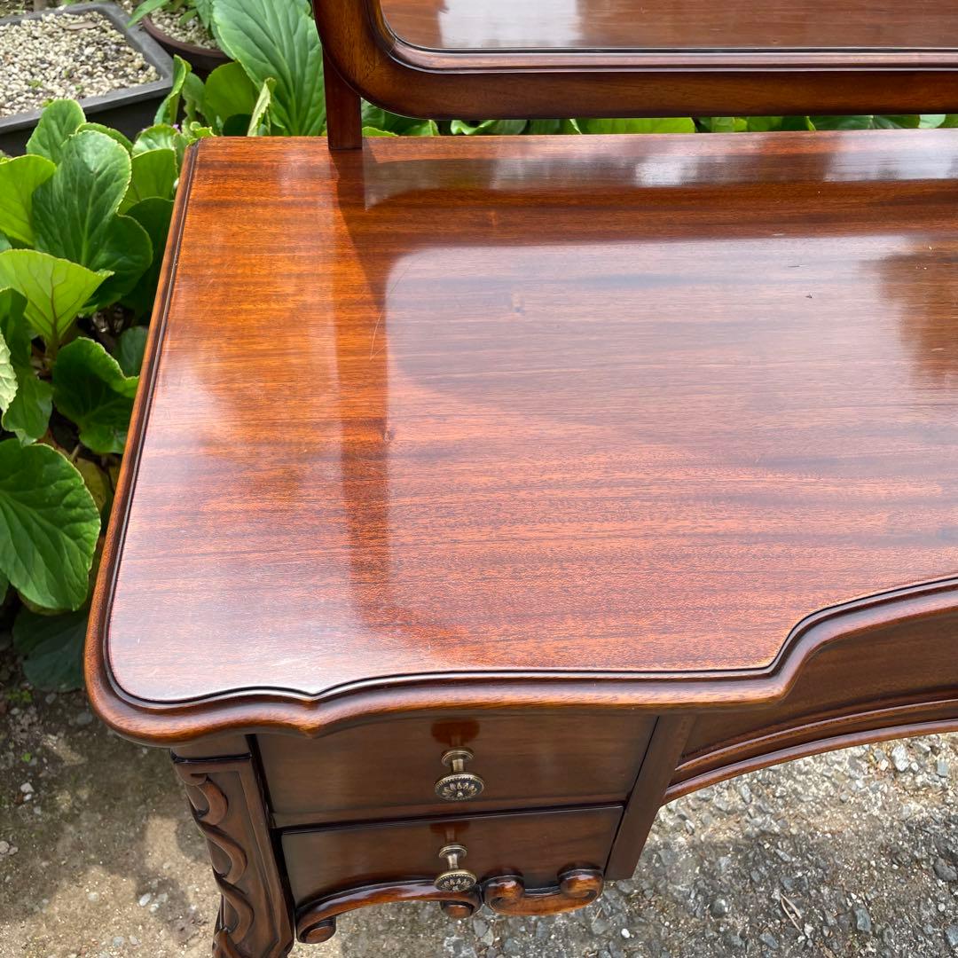 ビッグミラー ドレッサー マホガニー 輸入家具 エレガント 高級 化粧台 鏡台