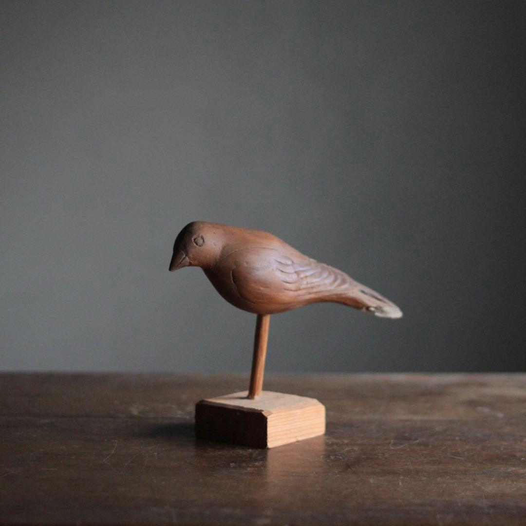 木の 鳥 オブジェ 古道具 アンティーク
