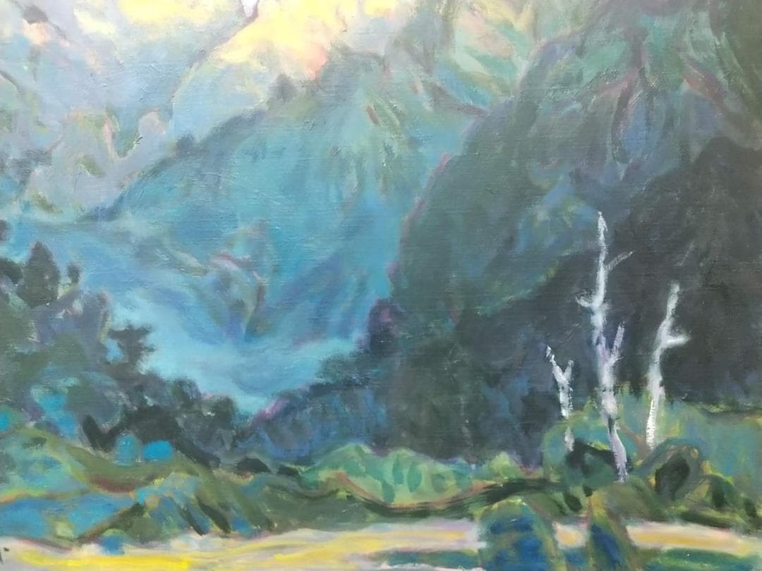 「朝陽」 明神岳 F10 油絵 絵画