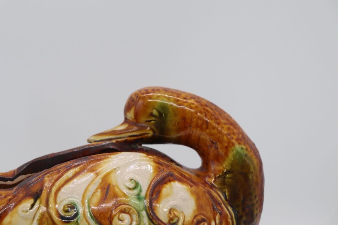 中国　唐三彩　鴨　送料込み1218