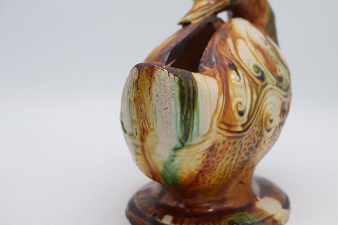 中国　唐三彩　鴨　送料込み1218