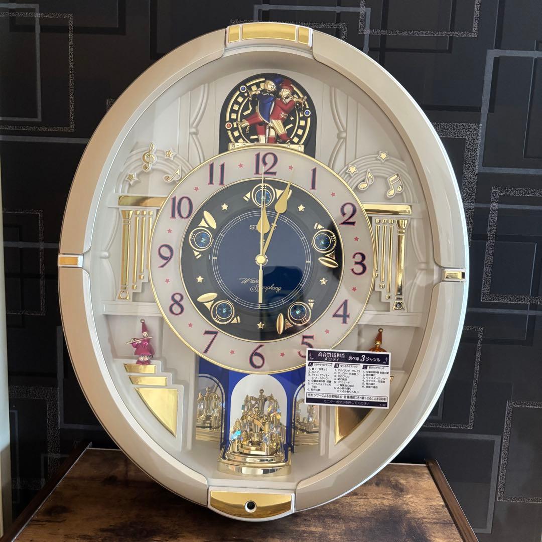 SEIKO メロディー掛時計　セイコー　電波時計　未使用　カラクリ時計　柱時計