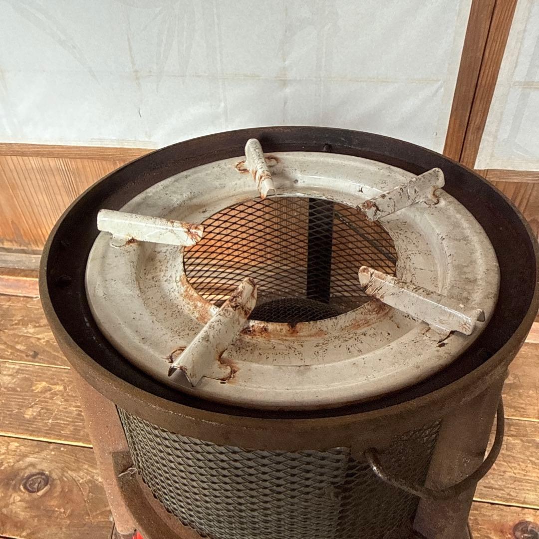 昭和レトロ　サンエム　ストーブ　五徳付き　ビンテージ養蚕用　山小屋　煮炊湯沸に