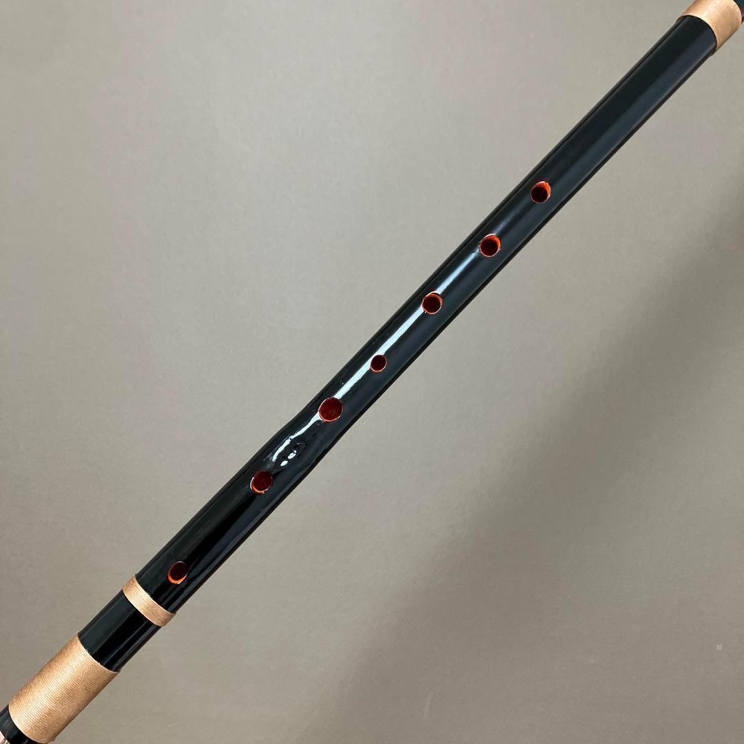 【二本調子 F#管】MR2-14 唄物　ドレミ調　天地糸巻黒塗　西洋音階　竹笛