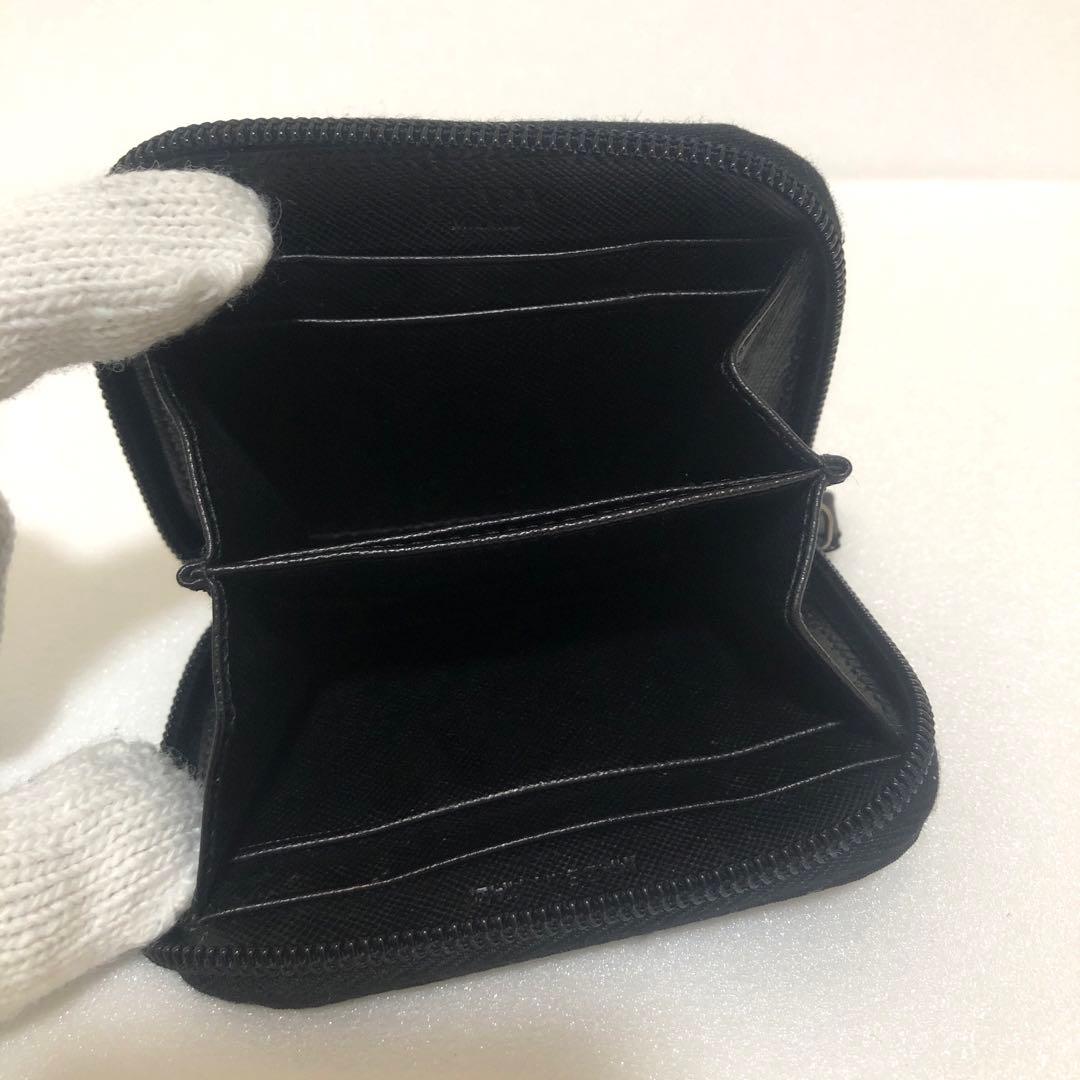 PRADA プラダ　ケース　財布　ラウンドファスナー　ナイロン　レザー　黒