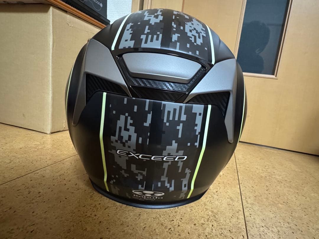 Kabuto ジェットヘルメット マットブラック/グリーン 中古品 美品