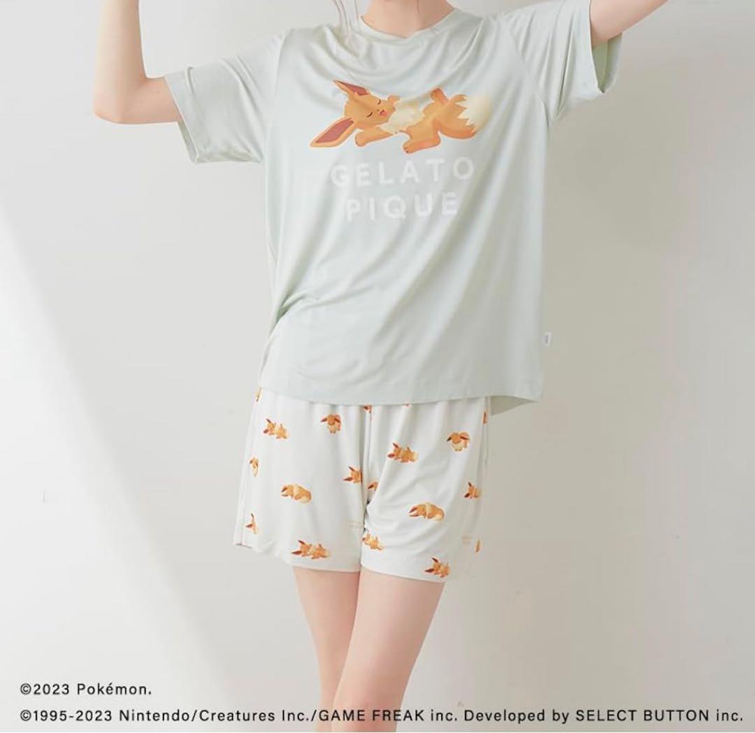 507441 [ジェラート ピケ] キャラクター柄接触冷感Tシャツ&パンツセット
