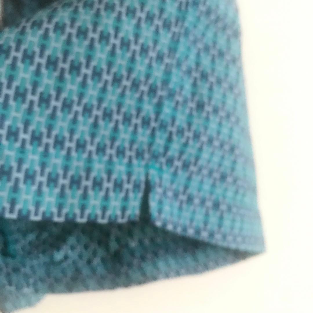 エルメス　おしゃれ　青緑幾何学模様 Hermes ボクサー　水着　s