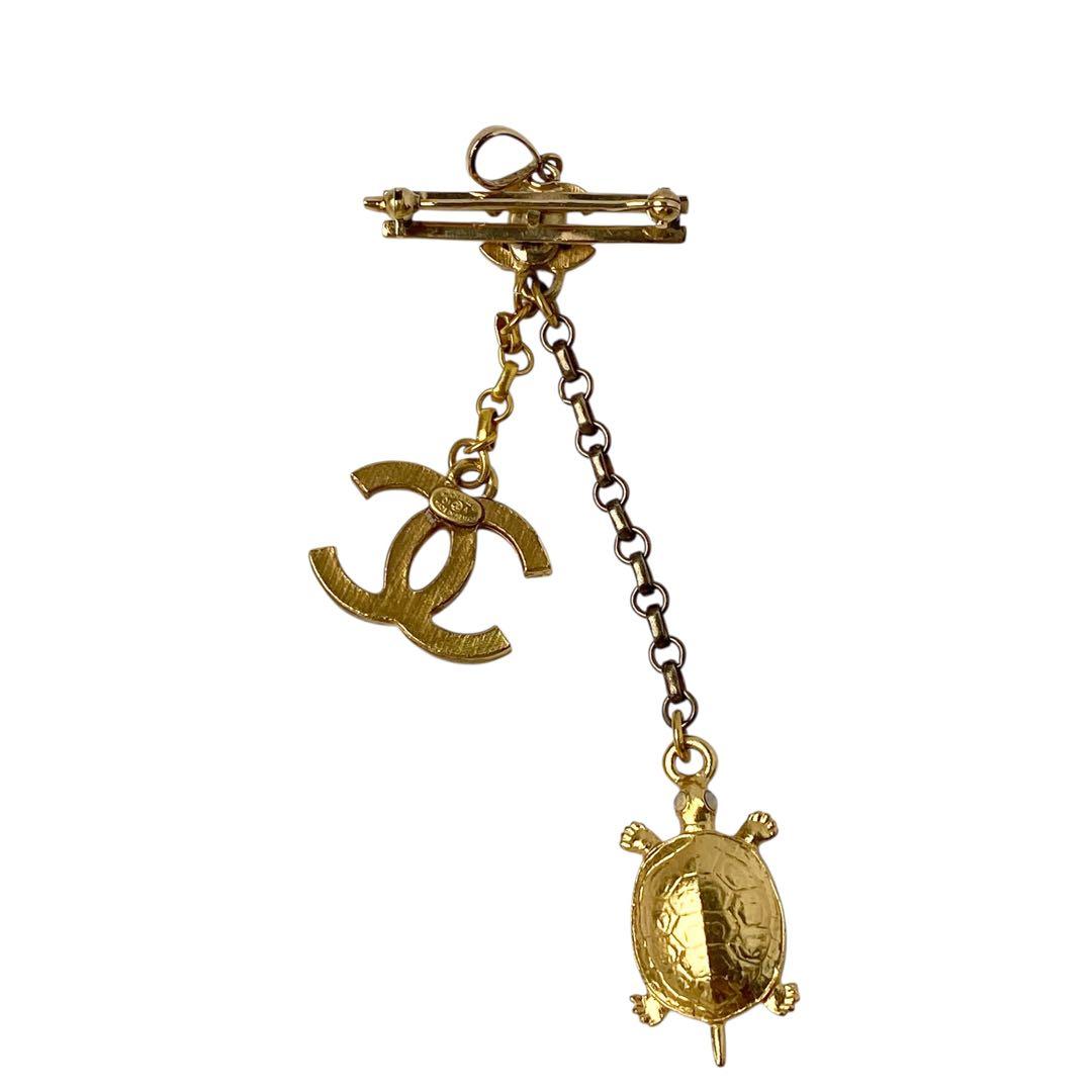 シャネルCHANEL ココマーク 亀 タートル ブローチ 01A
