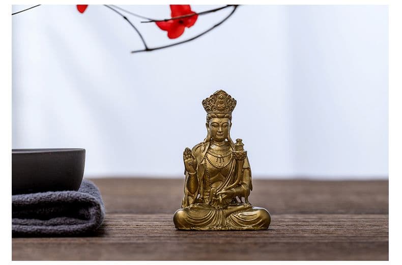 仏教美術 仏像 天冠弥勒菩薩仏像 小仏像 銅製 銅器