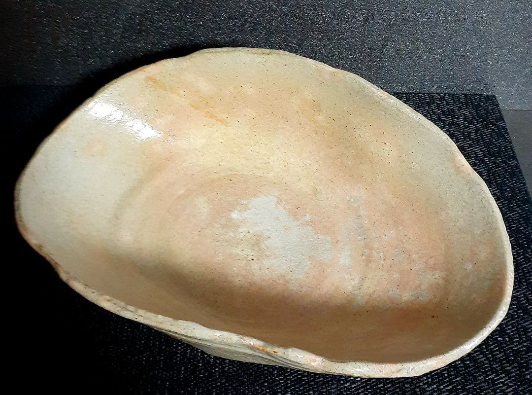 【真作保証❗️】萩焼【九代三輪休雪】【三輪雪堂】造　雨漏り手　大鉢　菓子鉢