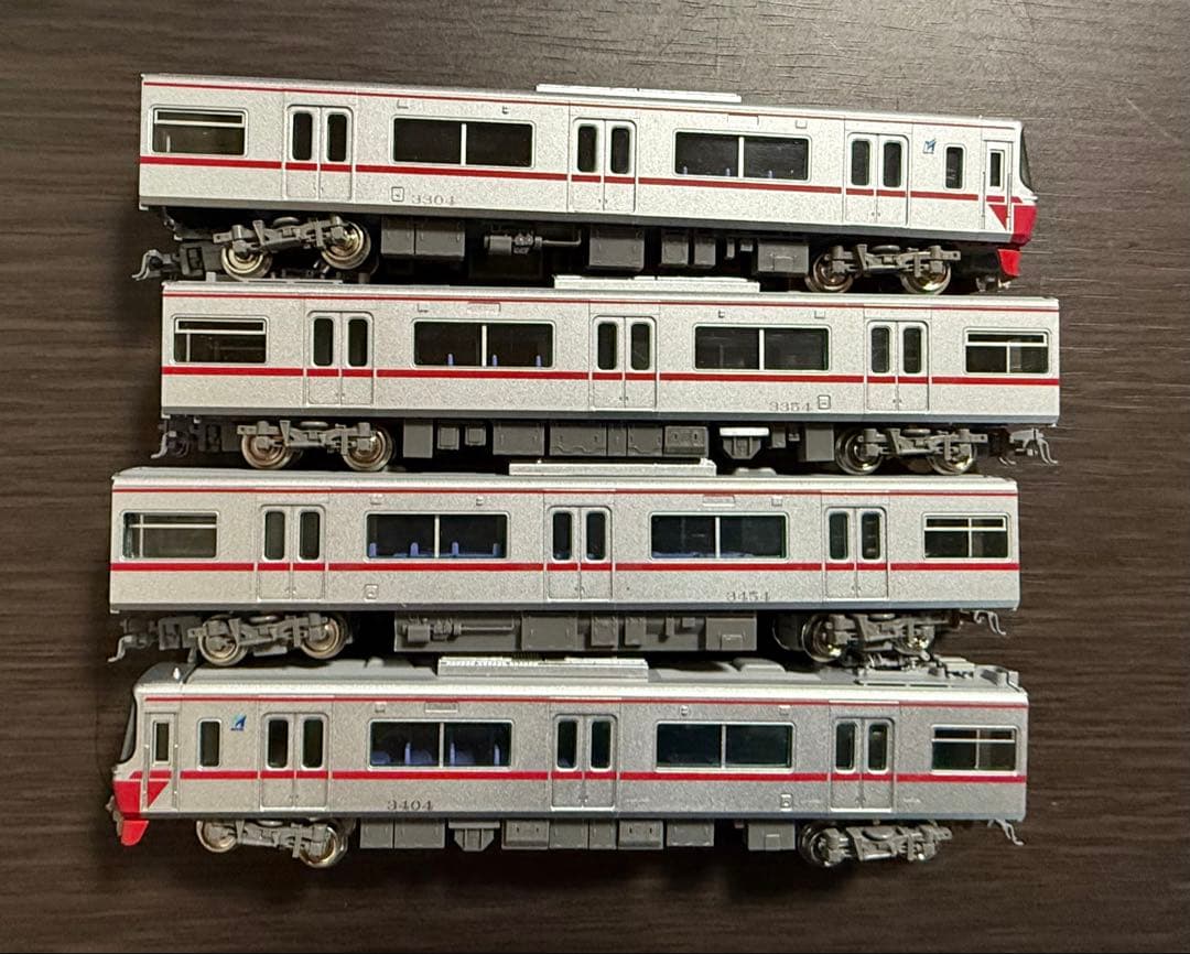 に*ぃ様 グリーンマックス名鉄3300系（新塗装）基本4両編成セット動力付き（3