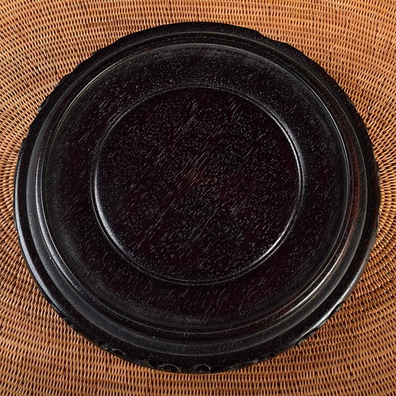 AAA安藤七宝店純銀刻印　桜釉　葡萄文瓶　唐木台・木箱付　H　R8810B