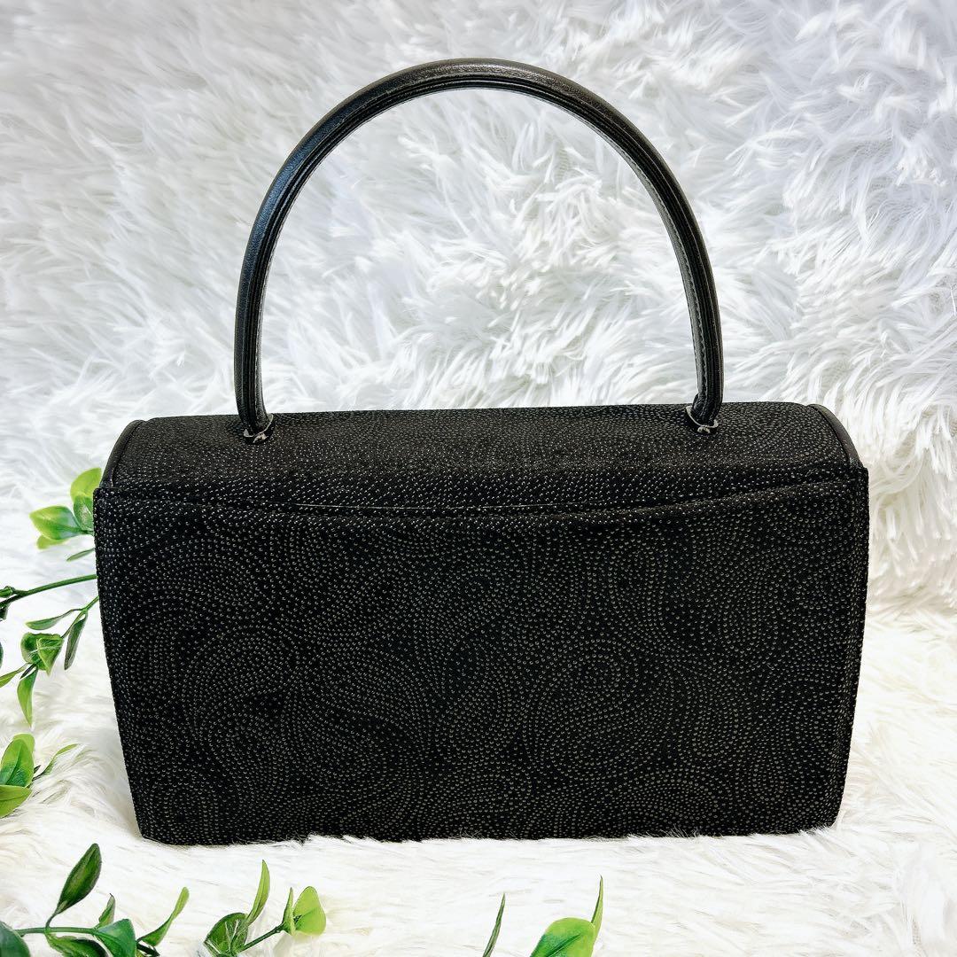 【良品】印傳屋　フォーマルバッグ ブラックフォーマル ペイズリー柄 冠婚葬祭