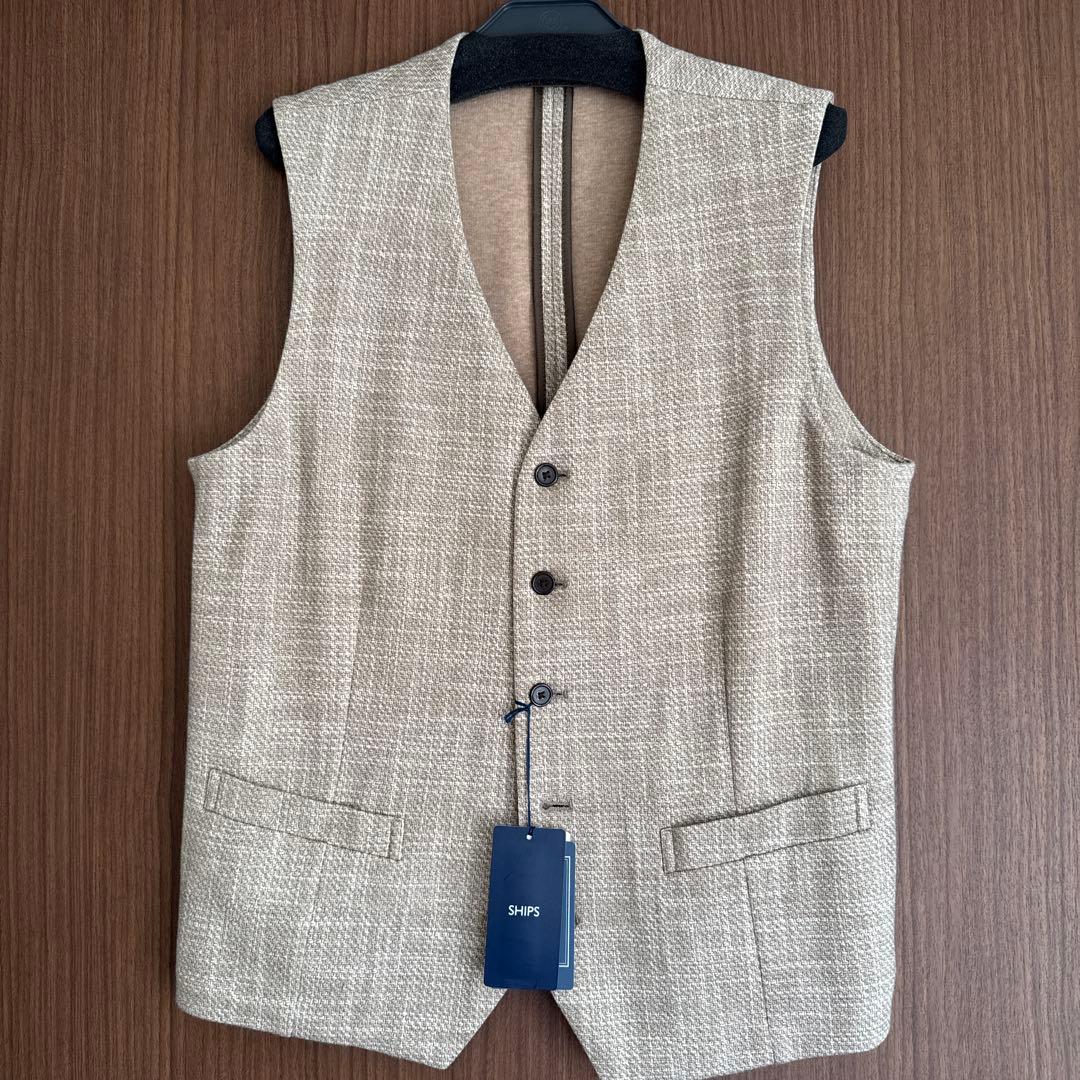 【新品希少】SHIPS シップス ベスト ジレ ベージュ