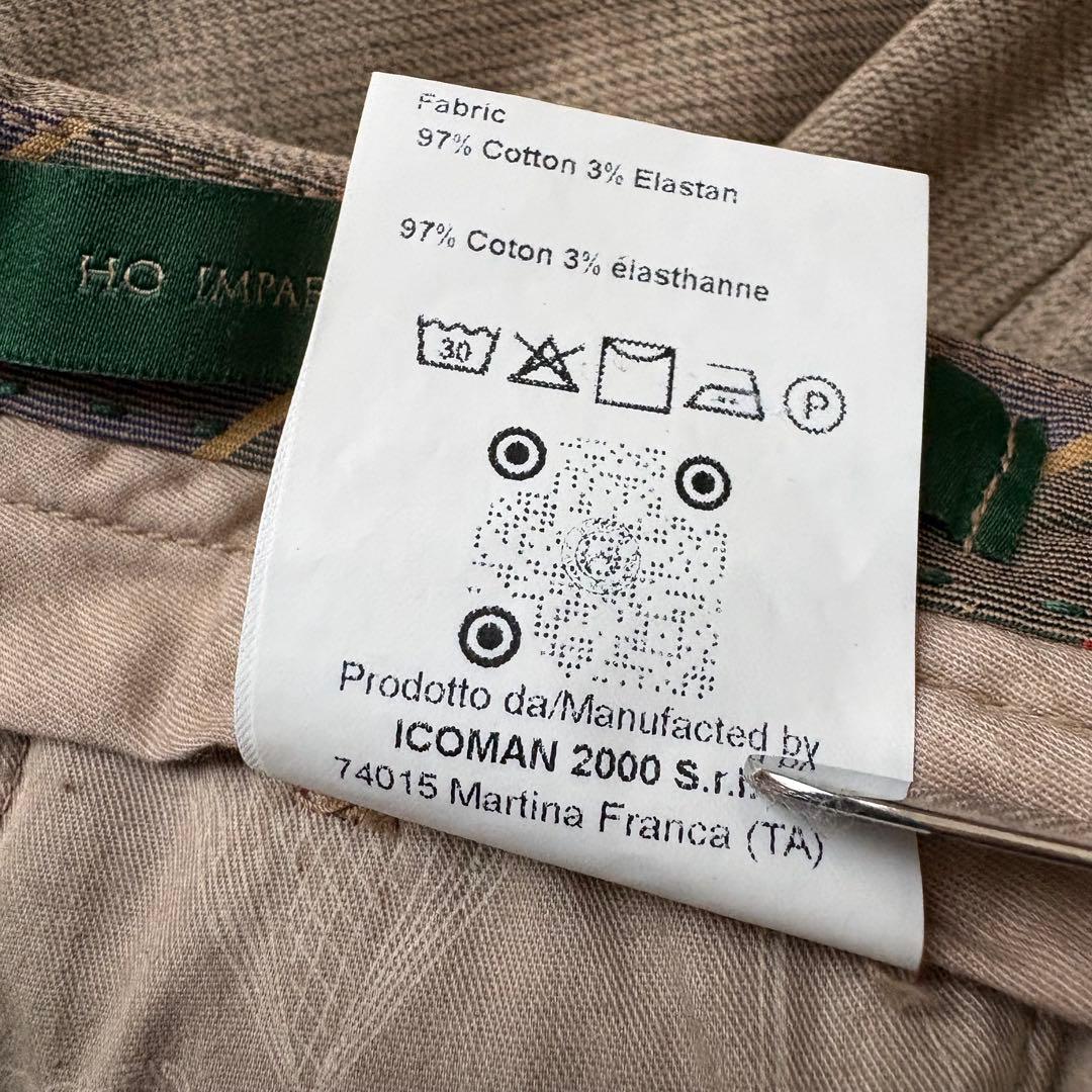 新品未使用/3.5万円/BERWICH/フェードベージュグレンチェックパンツ