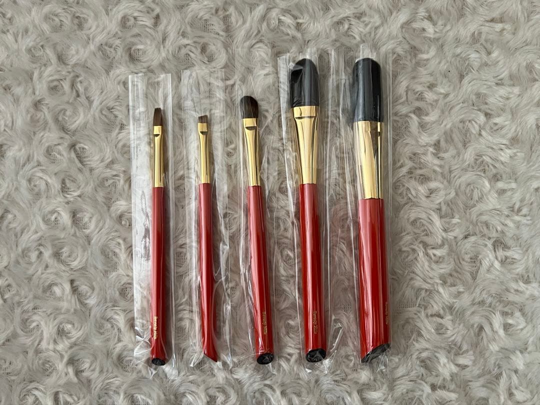 熊野筆　白鳳堂　Sシリーズ　化粧筆〈5本セット〉朱軸