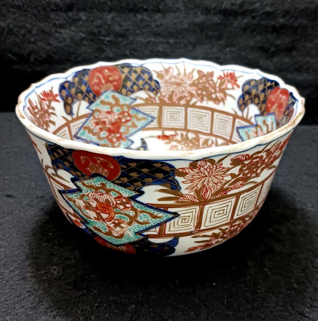 Y2802 古伊万里 富貴長春 金彩色絵 鉢 直径14㎝　FF