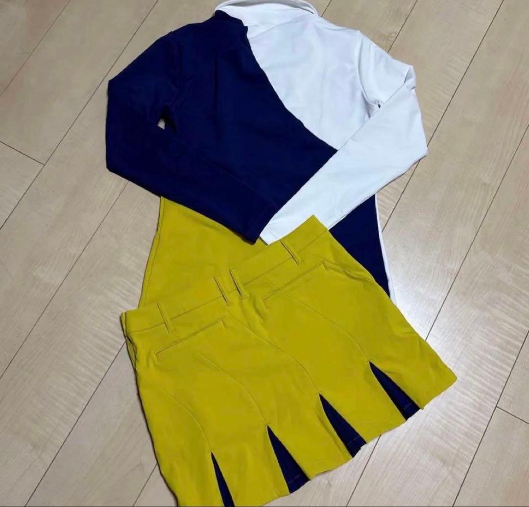 美品　デサント　ゴルフ　トップス　スカート　セットアップ　裏起毛　秋冬　L