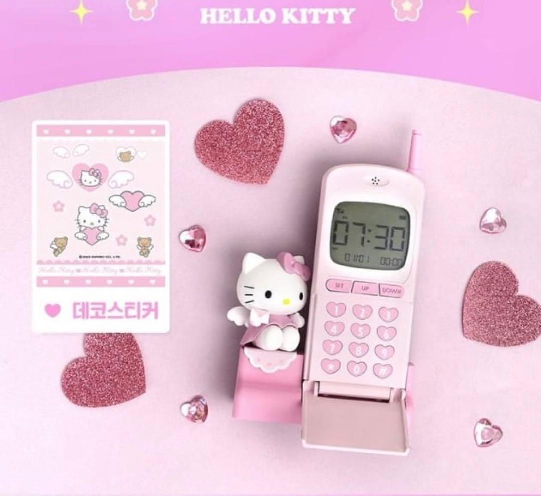 サンリオ　ハローキティ　ガラケー置き時計