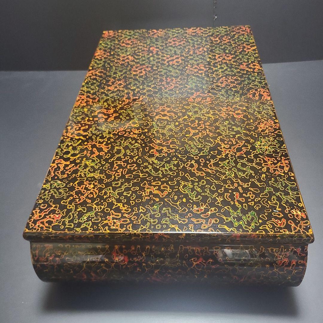 大型　机大　横幅60cm　花台　盆栽台　漆塗り　津軽塗　唐塗　巻き足　小林漆器