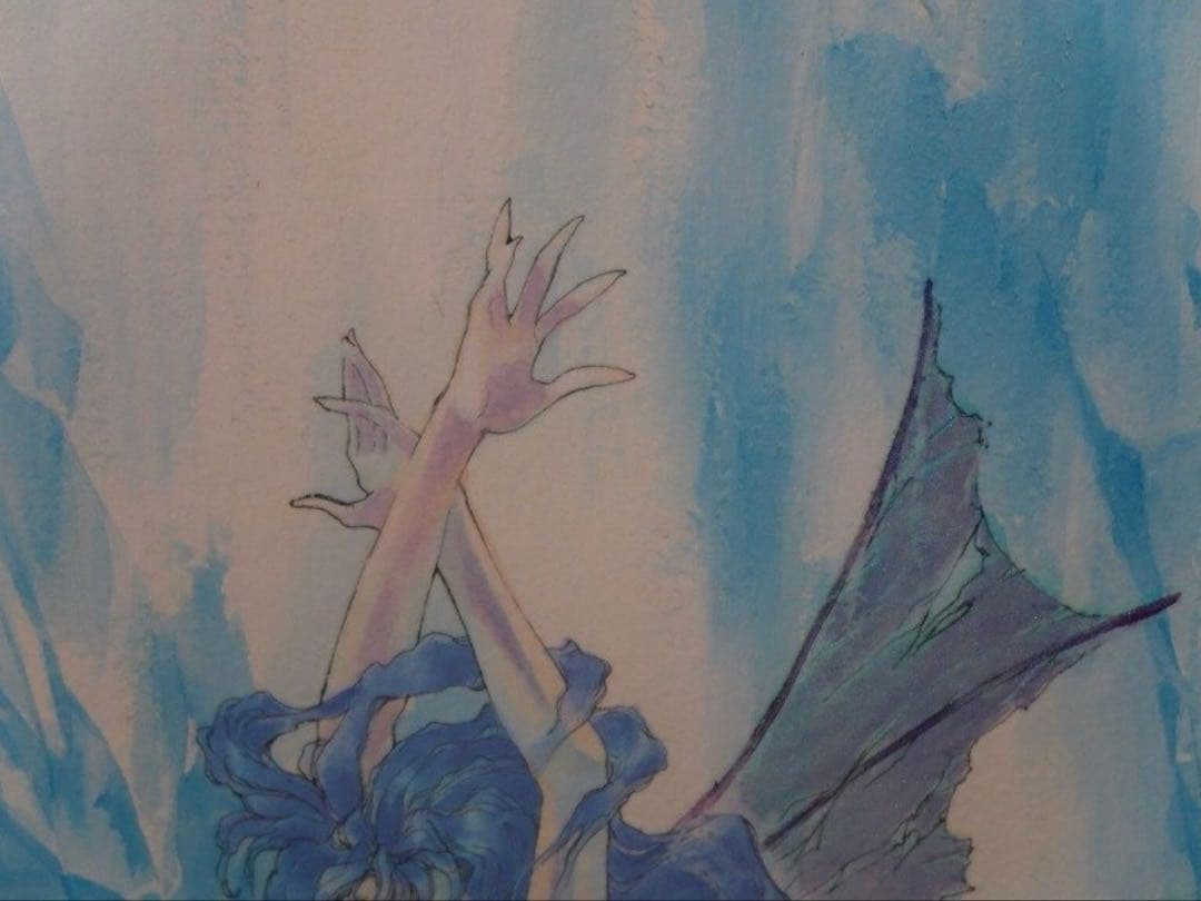 いのまた むつみ「BLUE SPLASH」版画 アールビバン 直筆サイン