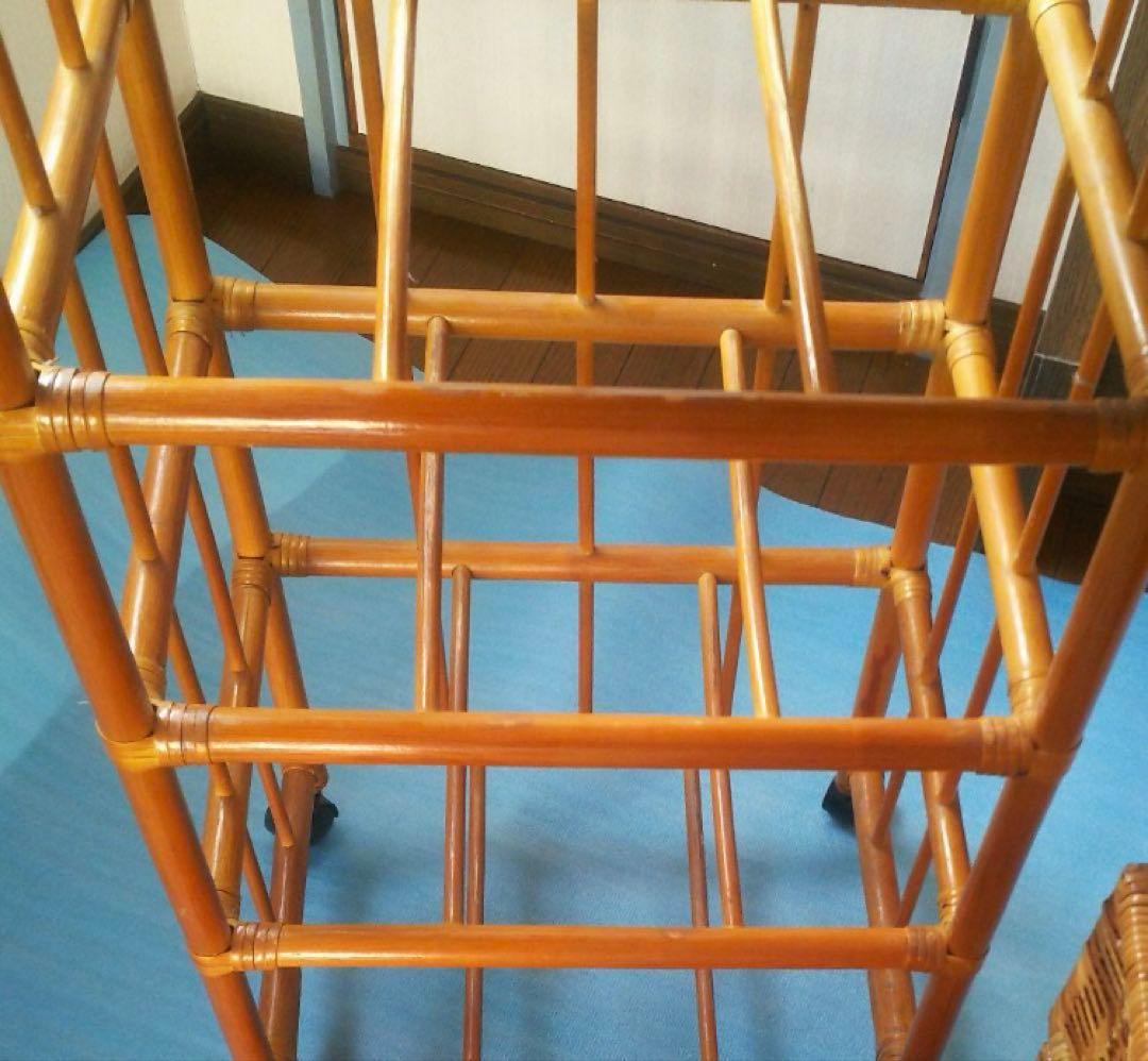 ラタン 籐 ４段チェスト アンティーク 棚 ヴィンテージ