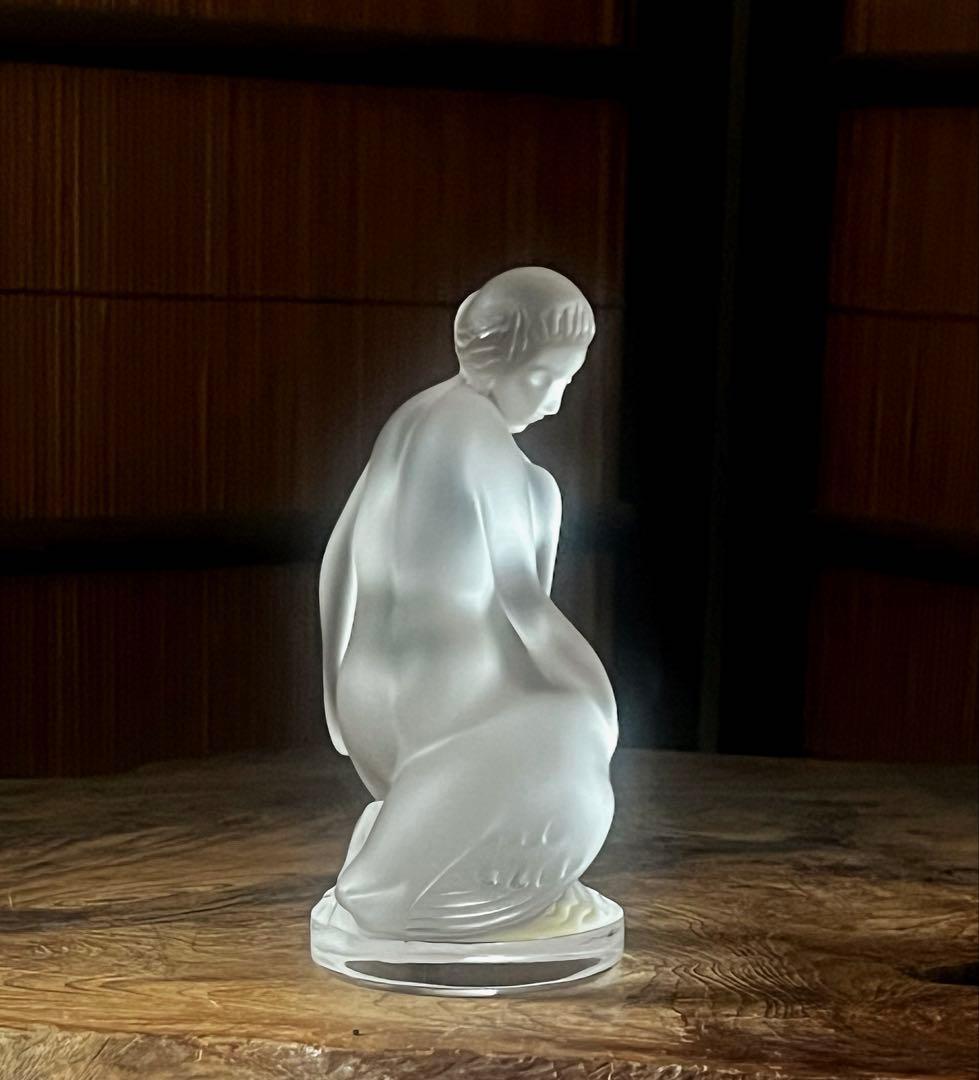 OLD LALIQUE フロストクリスタル女性像と白鳥