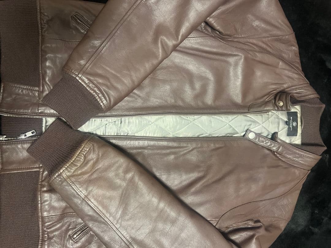 美品　BEAUTY & YOUTH ラムレザージャケット 羊革　ライダース　L