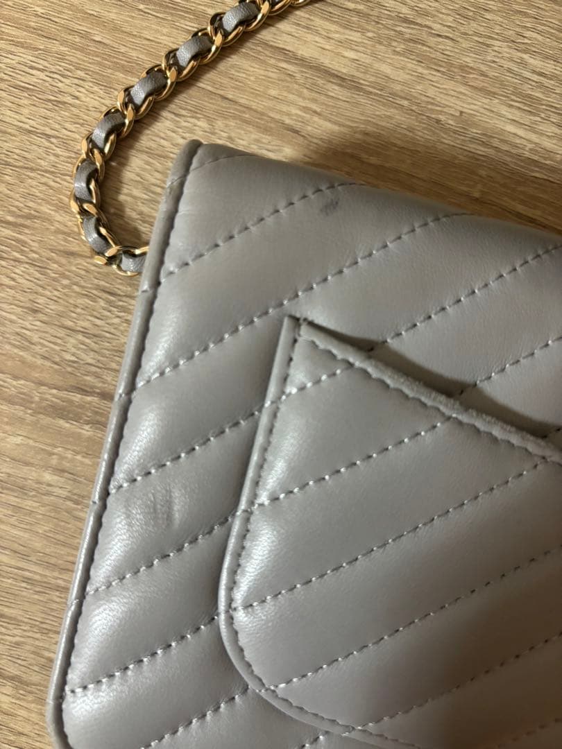 ム*ま様 CHANEL シャネル　グレー　チェーンウォレット　シェブロン　ゴール