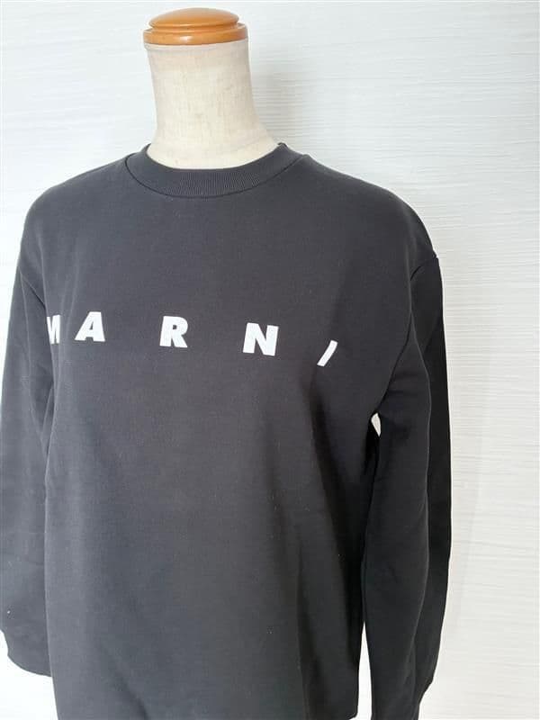 大人もOK! Marni マルニ , ロゴプリント スウェットシャツ BK