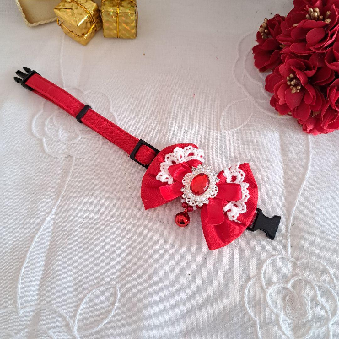 クリスマスシリーズ(赤無地)わんちゃん猫ちゃん用首輪