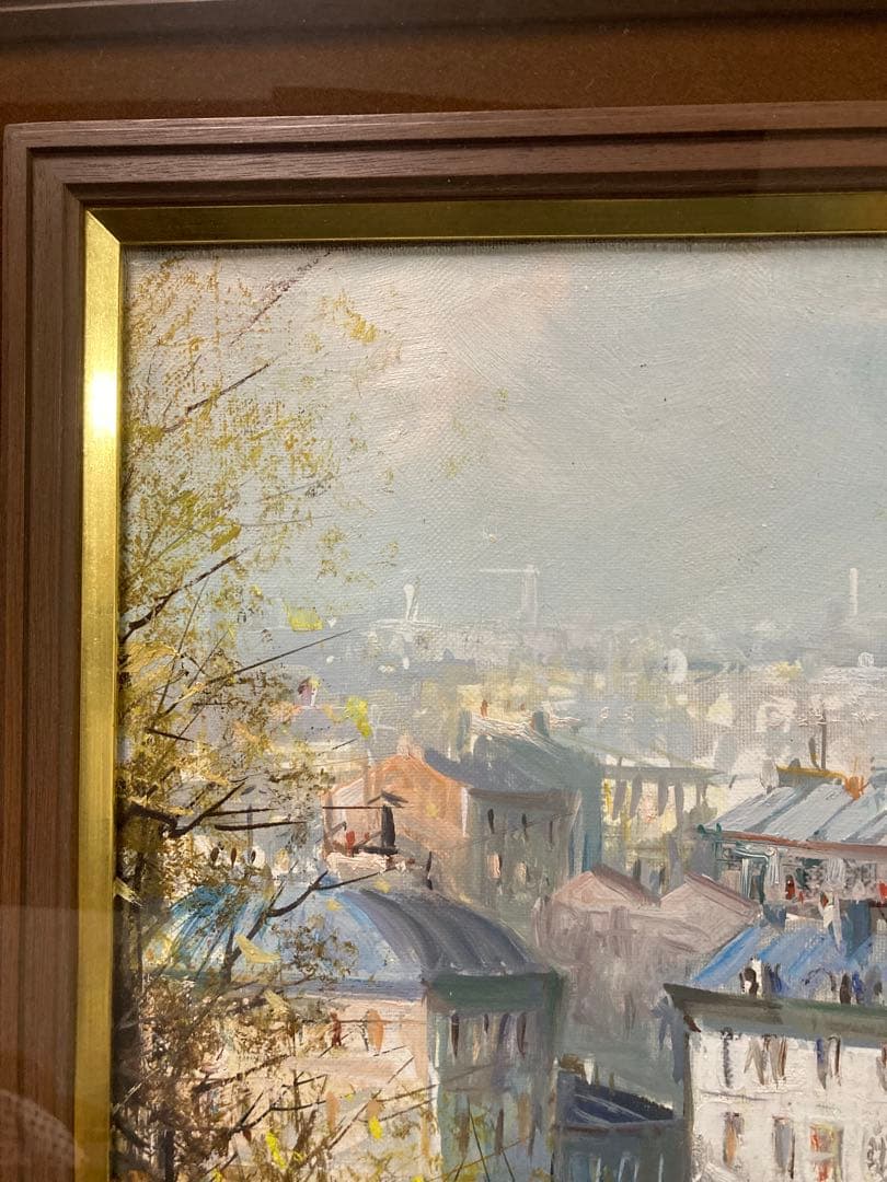 油彩 油絵 パリ風景画【Lucien Delarue】 印象派 サイン F6号