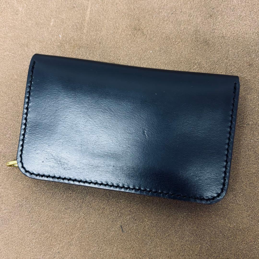 クロムエクセル　トラッカーウォレット　ミドル　黒　茶心　3層　HORWEEN