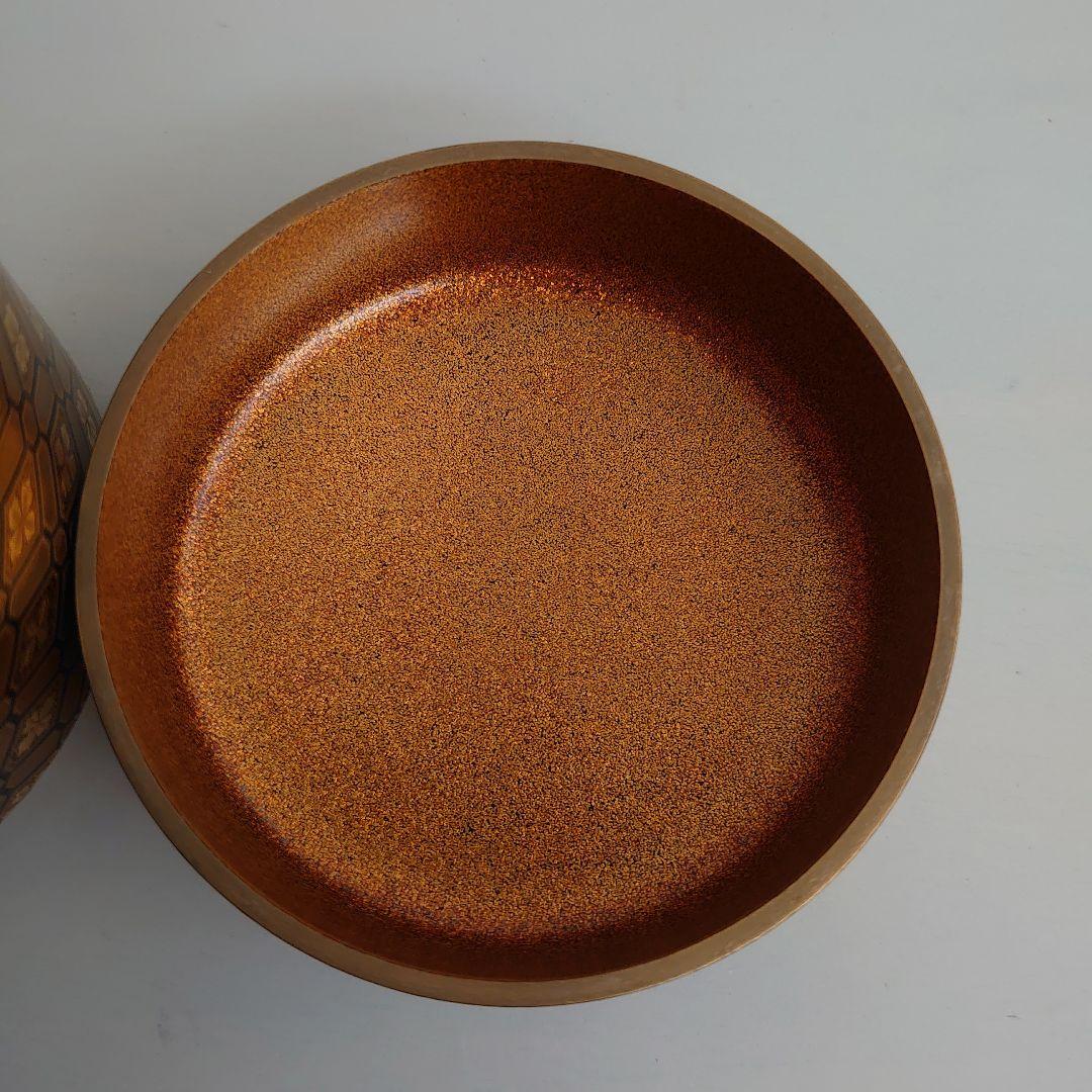 茶平一斎 雪吹 蜀江錦 本蒔絵 内梨地 輪島塗　共箱　共布